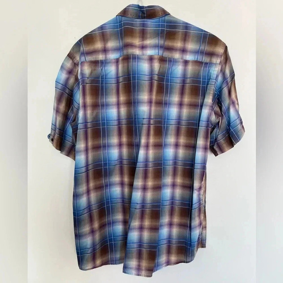 Modango Blue and Brown Plaid Shirt size medium - Picture 3 of 5